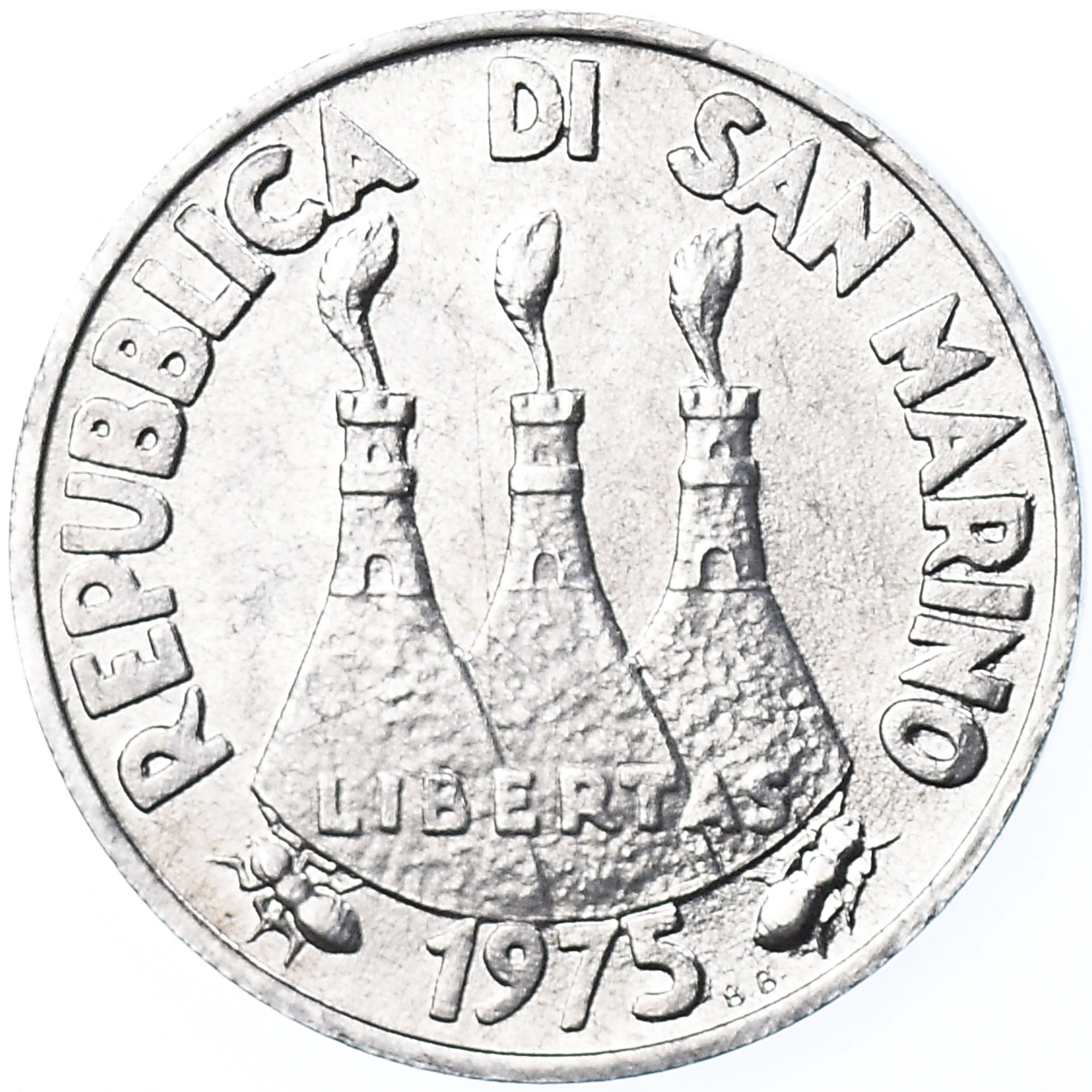 Coin, San Marino, Lira, 1975, MS(65-70), Aluminum, KM:40