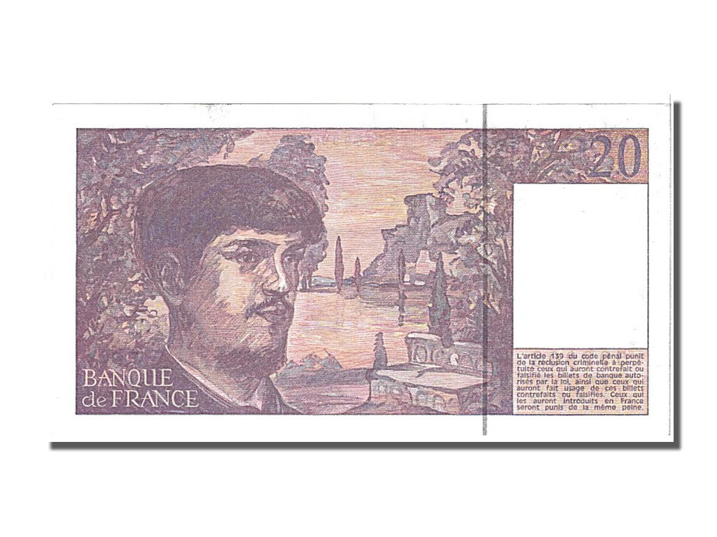 Banknote, France, 20 Francs, 20 F 1980-1997 ''Debussy'', 1993, UNC(65-70)