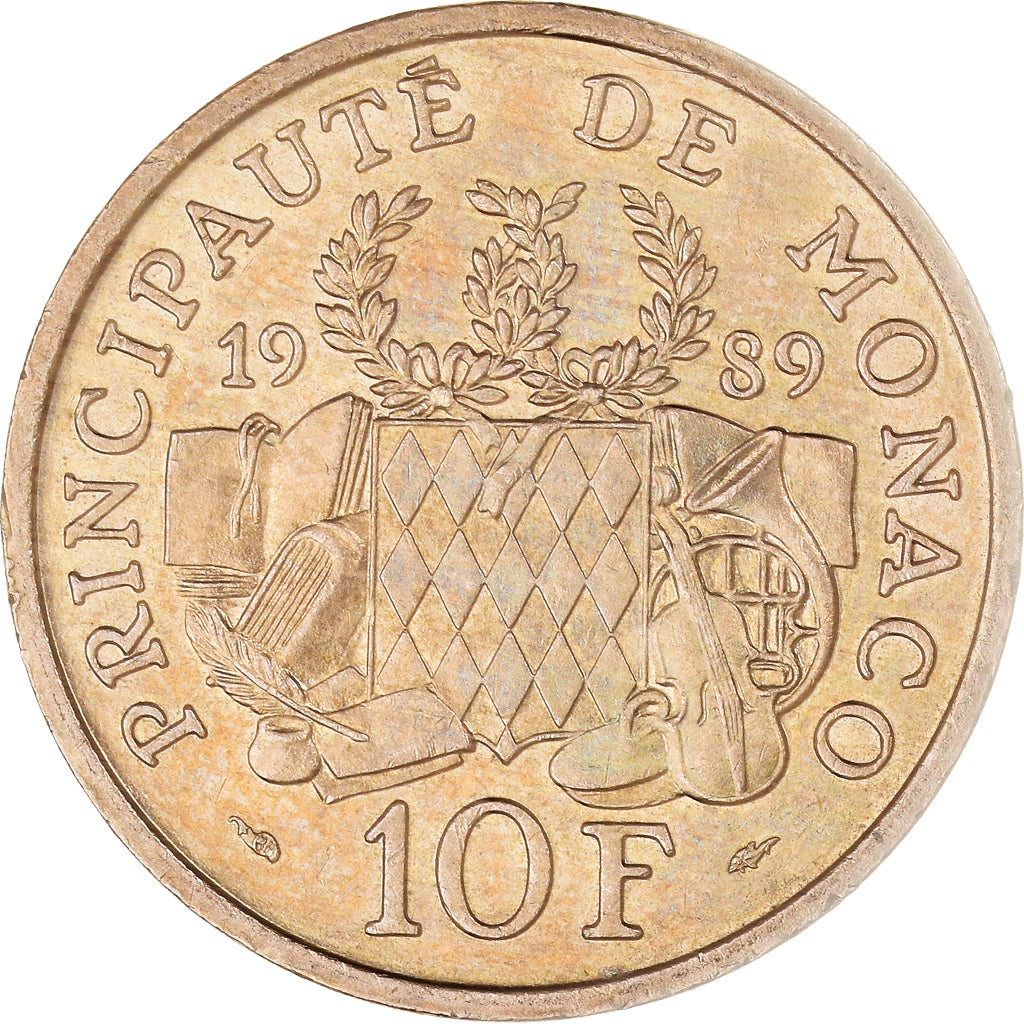 Moneta, Monaco, Rainier III, 10 Francs, 1989, BB, Nichel-alluminio-bronzo