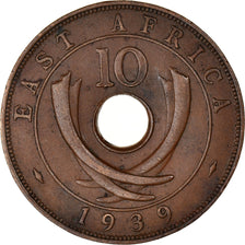 Moneta, AFRYKA WSCHODNIA, George VI, 10 Cents, 1939, AU(50-53), Brązowy