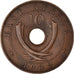 Moeda, ÁFRICA ORIENTAL, George VI, 10 Cents, 1939, AU(50-53), Bronze, KM:26.1