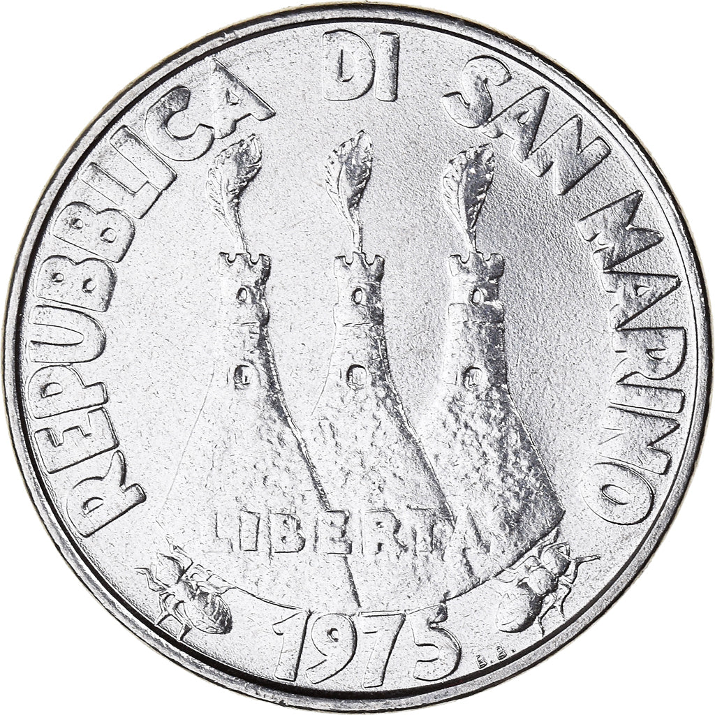Moneta, San Marino, 100 Lire, 1975, FDC, Acciaio, KM:46