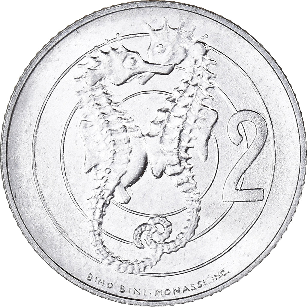 Moneta, San Marino, 2 Lire, 1975, FDC, Alluminio, KM:41