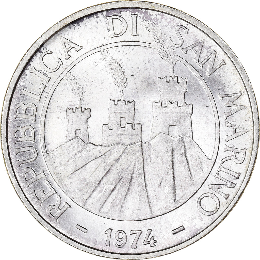 Coin, San Marino, 500 Lire, 1974, Rome, MS(65-70), Silver, KM:37