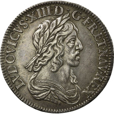 Coin, France, Louis XIII, 1/4 Écu 2e poinçon de Warin, buste drapé et