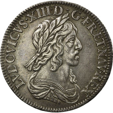 Moneda, Francia, Louis XIII, 1/4 Écu 2e poinçon de Warin, buste drapé et