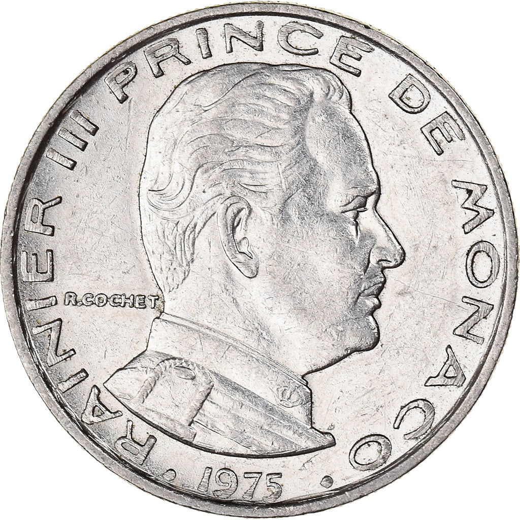 Münze, Monaco, Rainier III, Franc, 1975, SS, Nickel, KM:140