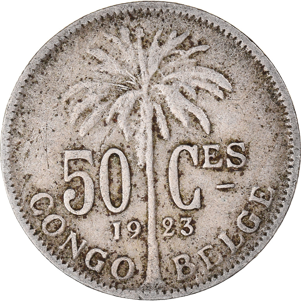 Coin, Belgian Congo, 50 Centimes, 1923, VF(30-35), Copper-nickel, KM:22