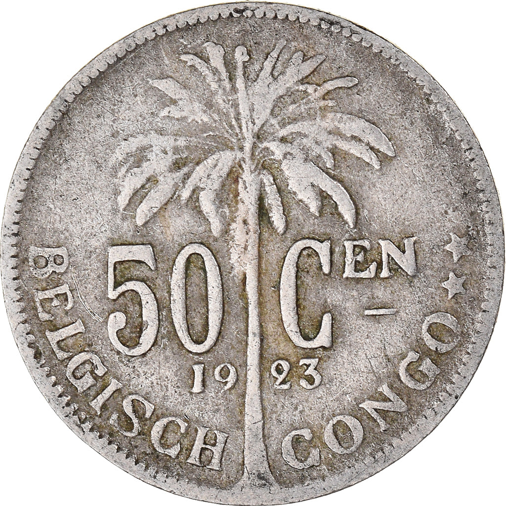 Coin, Belgian Congo, 50 Centimes, 1923, VF(20-25), Copper-nickel, KM:23