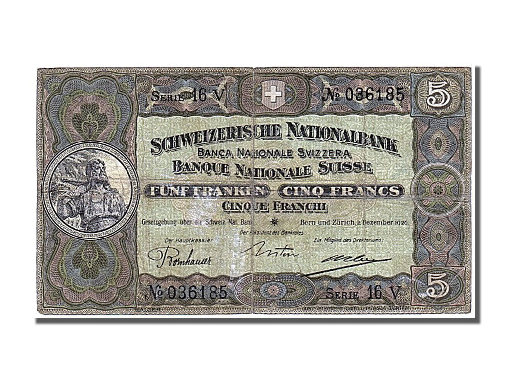 Banknote, Switzerland, 5 Franken, 1926, 1926-12-02, VF(20-25)