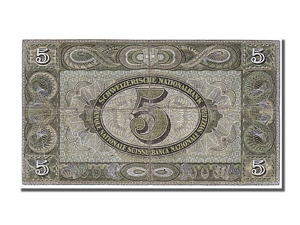 Switzerland, 5 Franken, 1944, KM #11k, 1944-11-16, VF(30-35), 27K