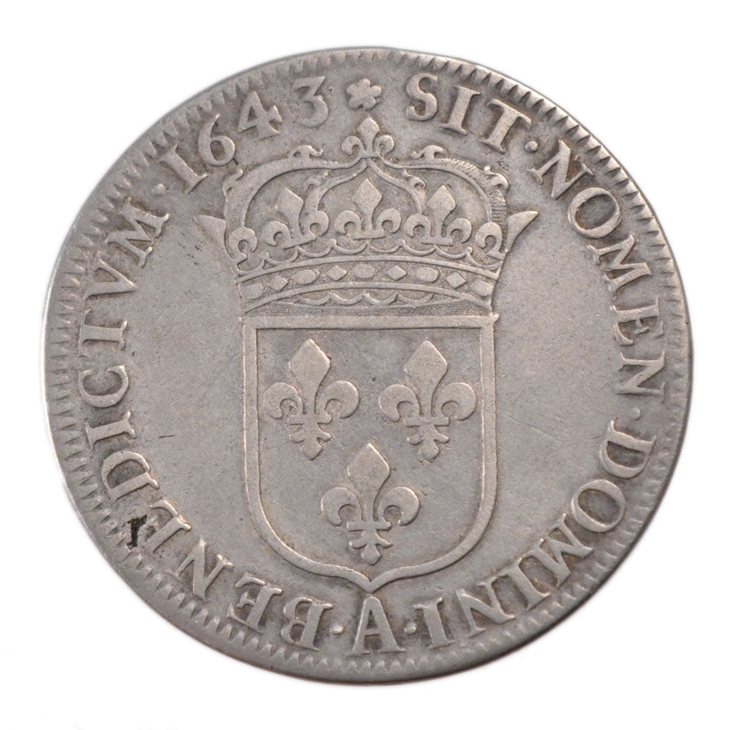 Francia, 1/2 Ecu, 1643, Paris, BB, Argento, Gadoury:50