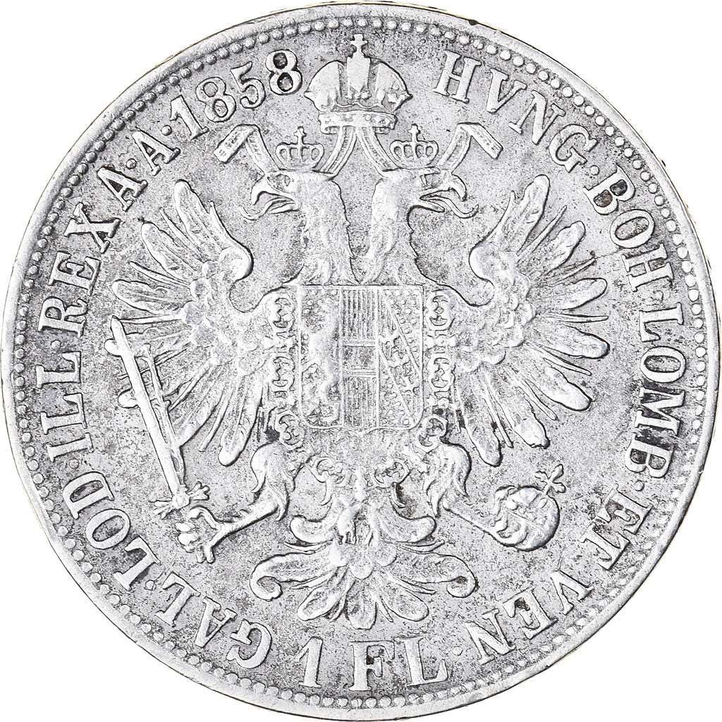 Coin, Austria, Franz Joseph I, Florin, 1858, Vienne, EF(40-45), Silver, KM:2219