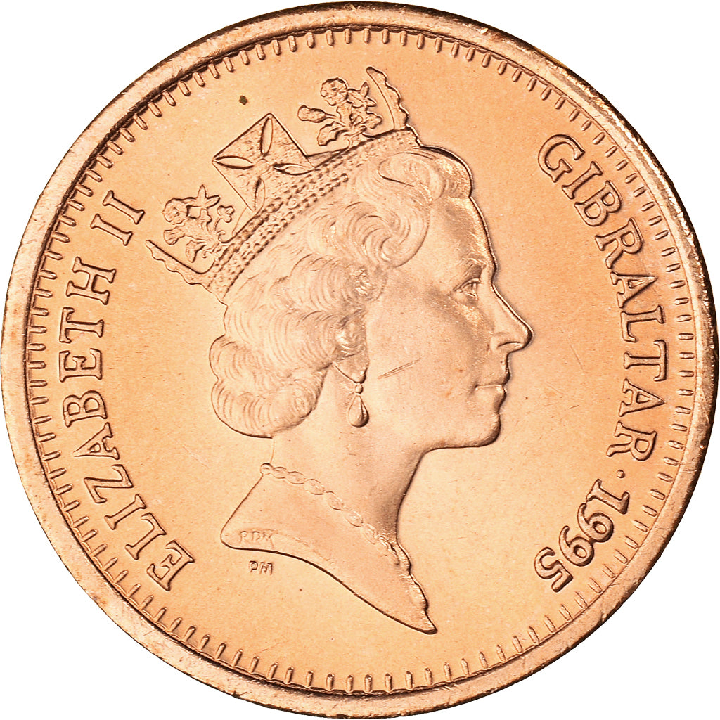 Moneta, Gibilterra, Elizabeth II, 2 Pence, 1995, SPL-, Acciaio placcato rame