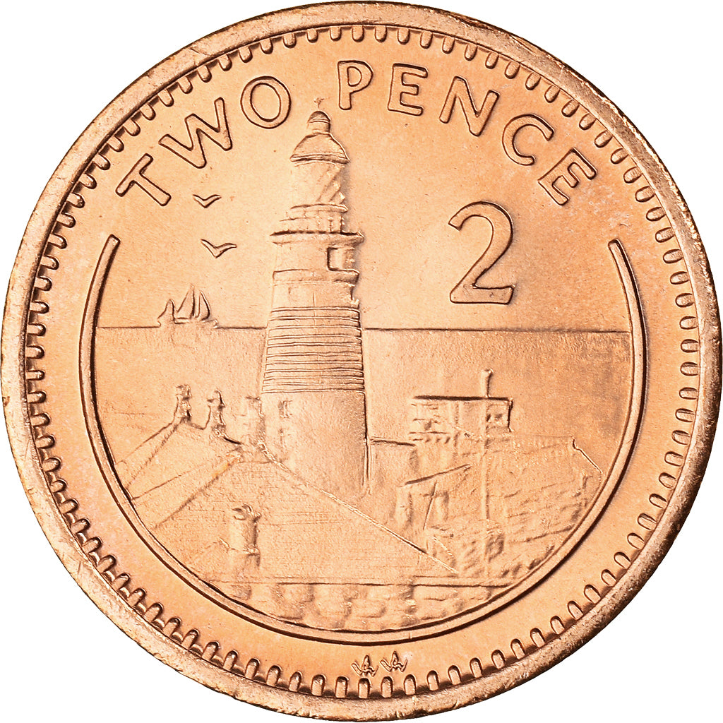 Moneta, Gibilterra, Elizabeth II, 2 Pence, 1995, SPL-, Acciaio placcato rame