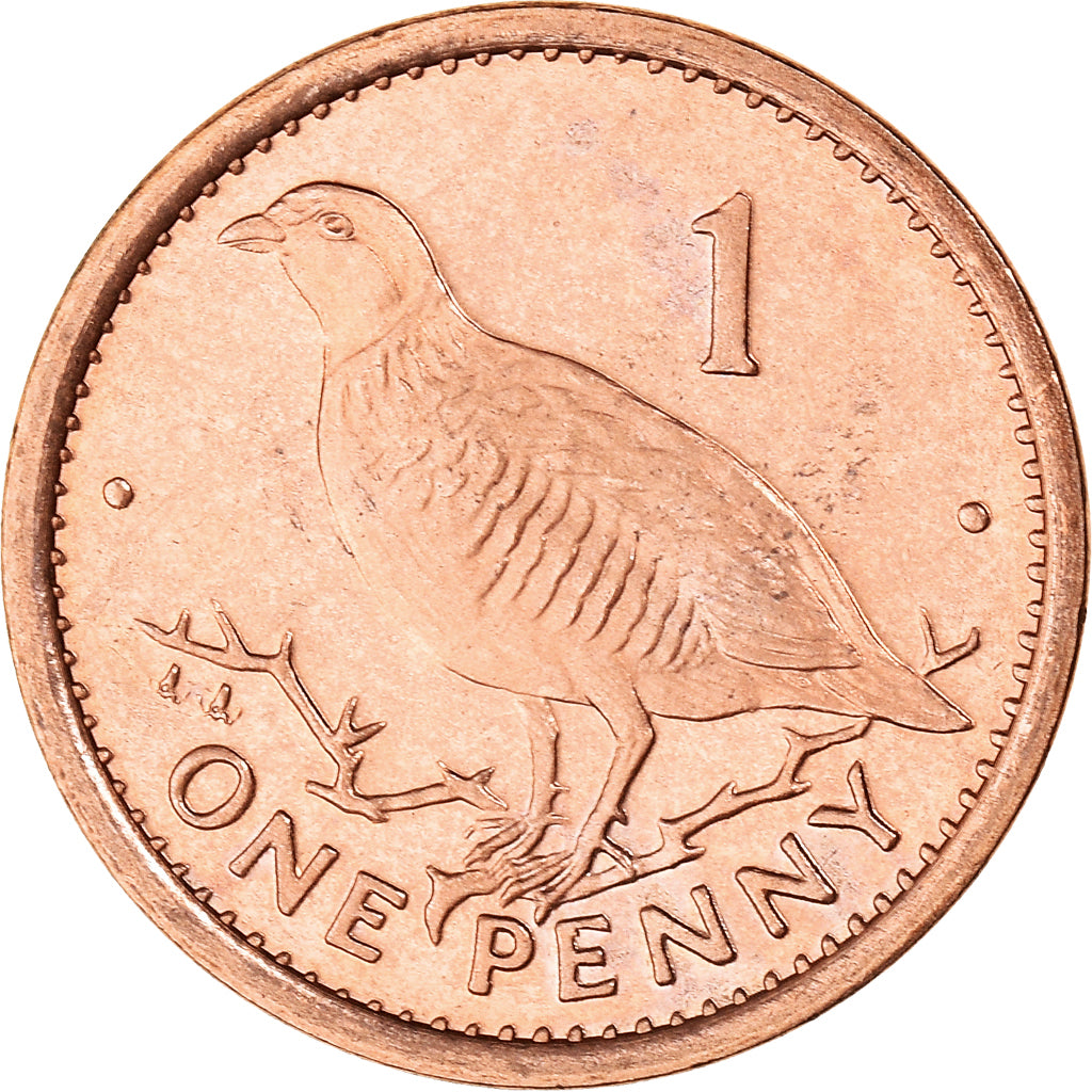 Coin, Gibraltar, Elizabeth II, Penny, 1996, AU(50-53), Copper Plated Steel