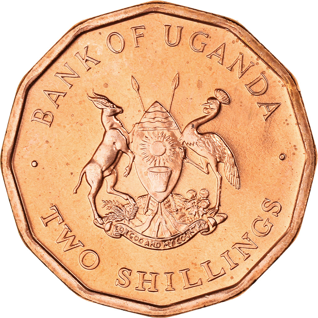 Münze, Uganda, 2 Shillings, 1987, VZ+, Copper Plated Steel, KM:28