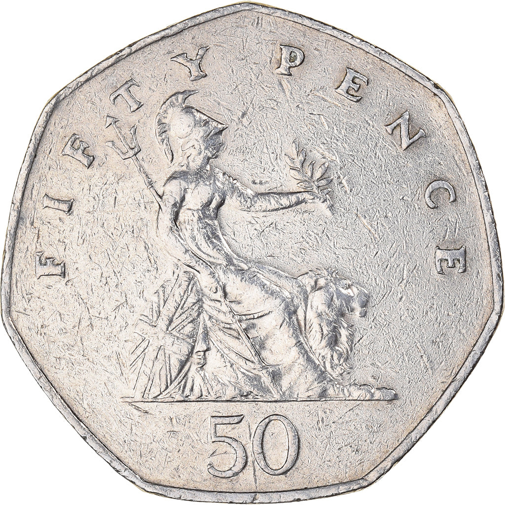 Münze, Großbritannien, Elizabeth II, 50 Pence, 1982, S+, Kupfer-Nickel, KM:932