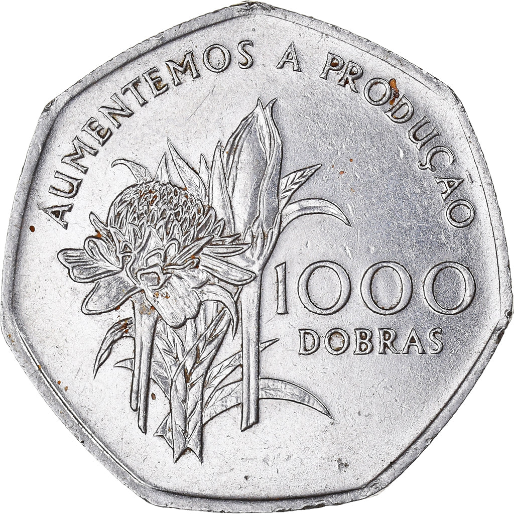 Moneta, Saint Thomas e Prince, 1000 Dobras, 1997, BB, Acciaio con cromatura