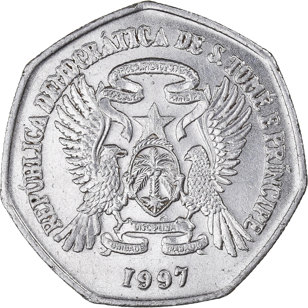 Moneta, Saint Thomas e Prince, 1000 Dobras, 1997, BB, Acciaio con cromatura