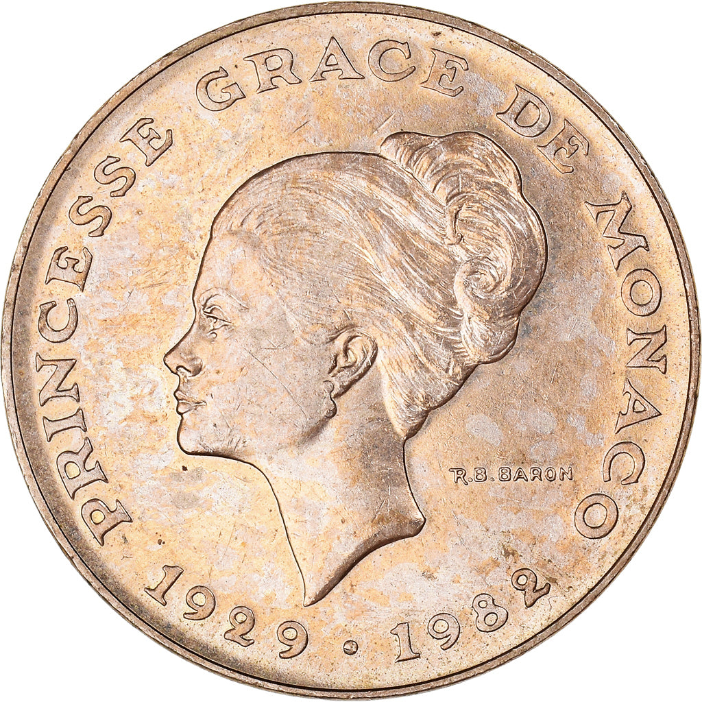 Coin, Monaco, Rainier III, 10 Francs, 1982, EF(40-45), Copper-Nickel-Aluminum