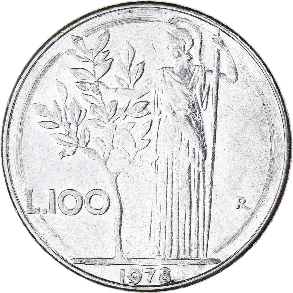 Moneta, Italia, 100 Lire, 1978, Rome, MB+, Acciaio inossidabile, KM:96.1