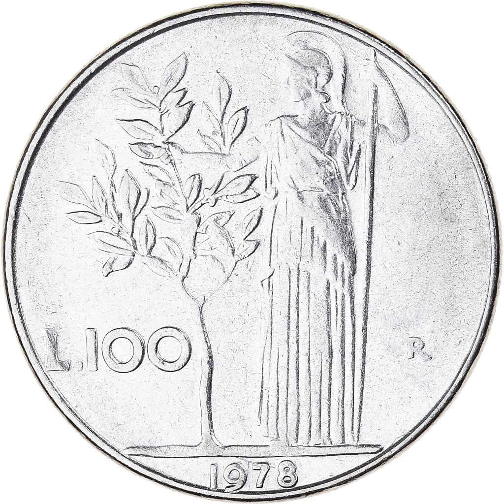 Moneda, Italia, 100 Lire, 1978, Rome, MBC, Acero inoxidable, KM:96.1