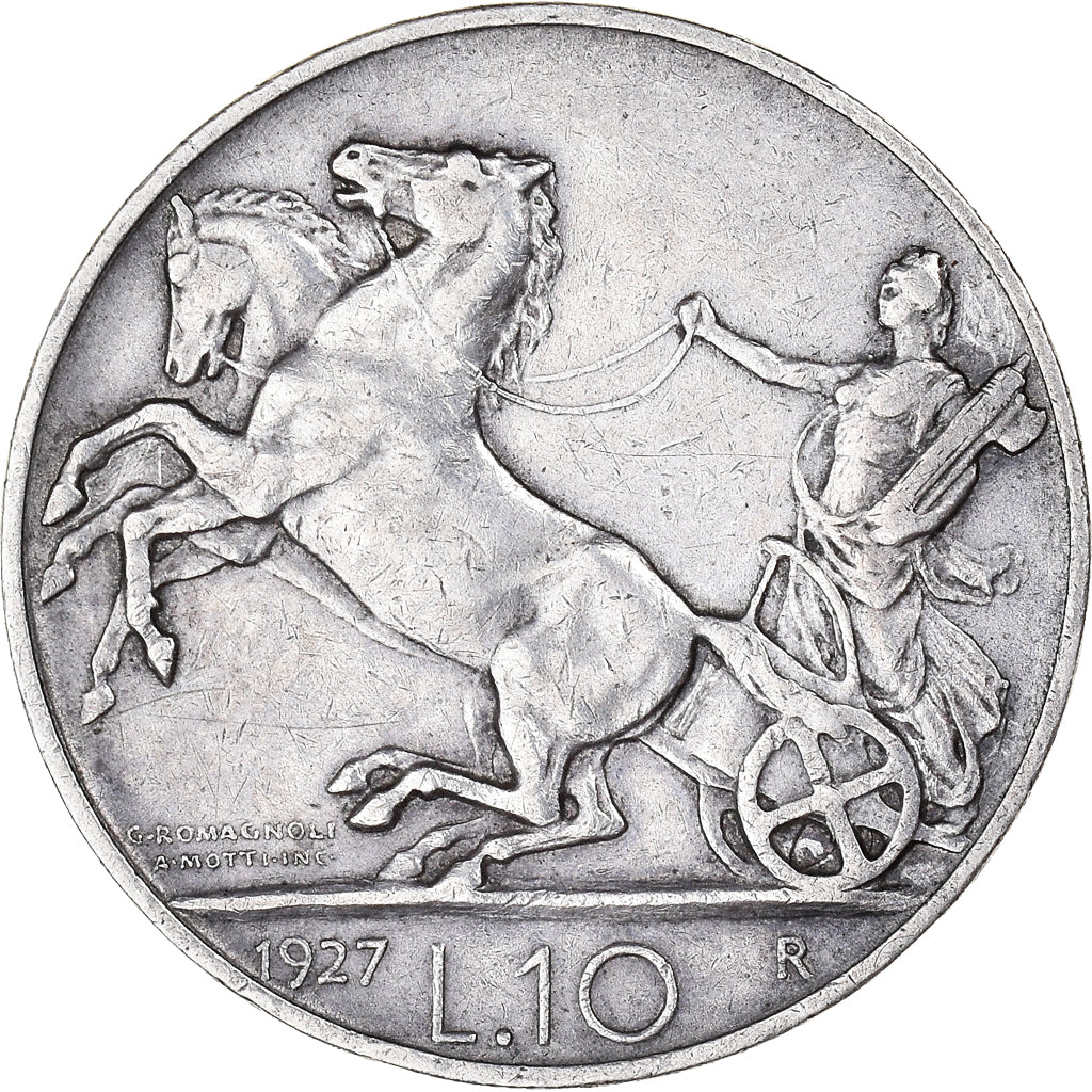 Moneta, Italia, Vittorio Emanuele III, 10 Lire, 1927, Rome, BB, Argento, KM:68.1
