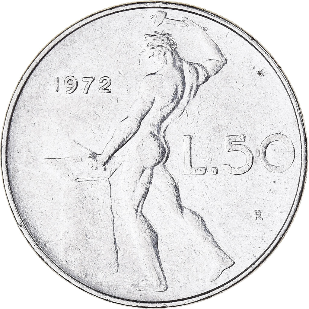 Münze, Italien, 50 Lire, 1972, Rome, S+, Stainless Steel, KM:95.1