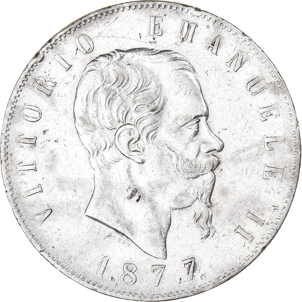 Moneta, Italia, Vittorio Emanuele II, 5 Lire, 1877, Rome, BB, Argento, KM:8.4