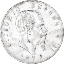 Moneta, Italia, Vittorio Emanuele II, 5 Lire, 1877, Rome, BB, Argento, KM:8.4