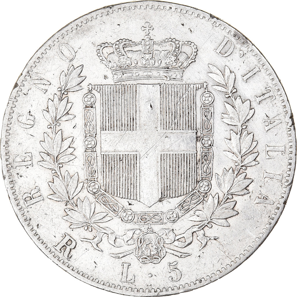 Moneta, Italia, Vittorio Emanuele II, 5 Lire, 1877, Rome, BB, Argento, KM:8.4