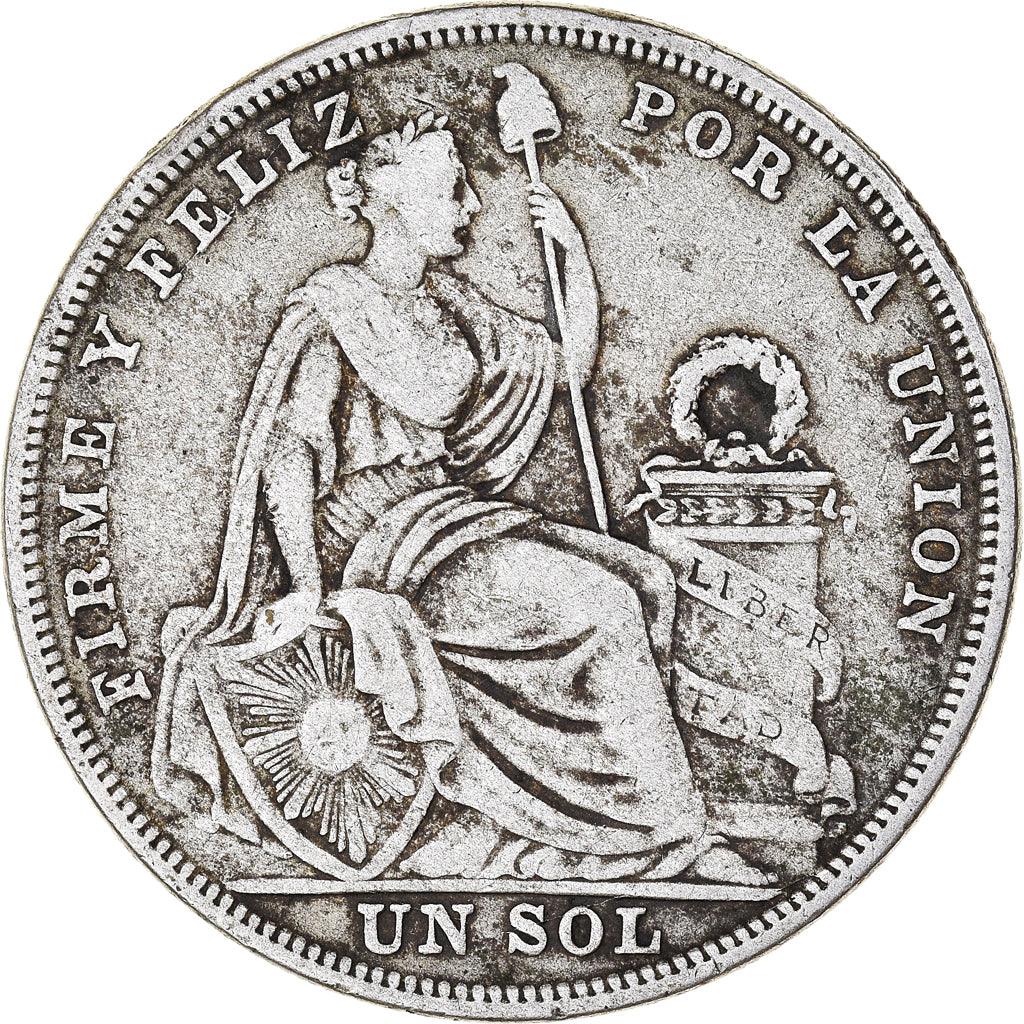 Moneda, Perú, Sol, 1924, Philadelphia, MBC, Plata, KM:218.1
