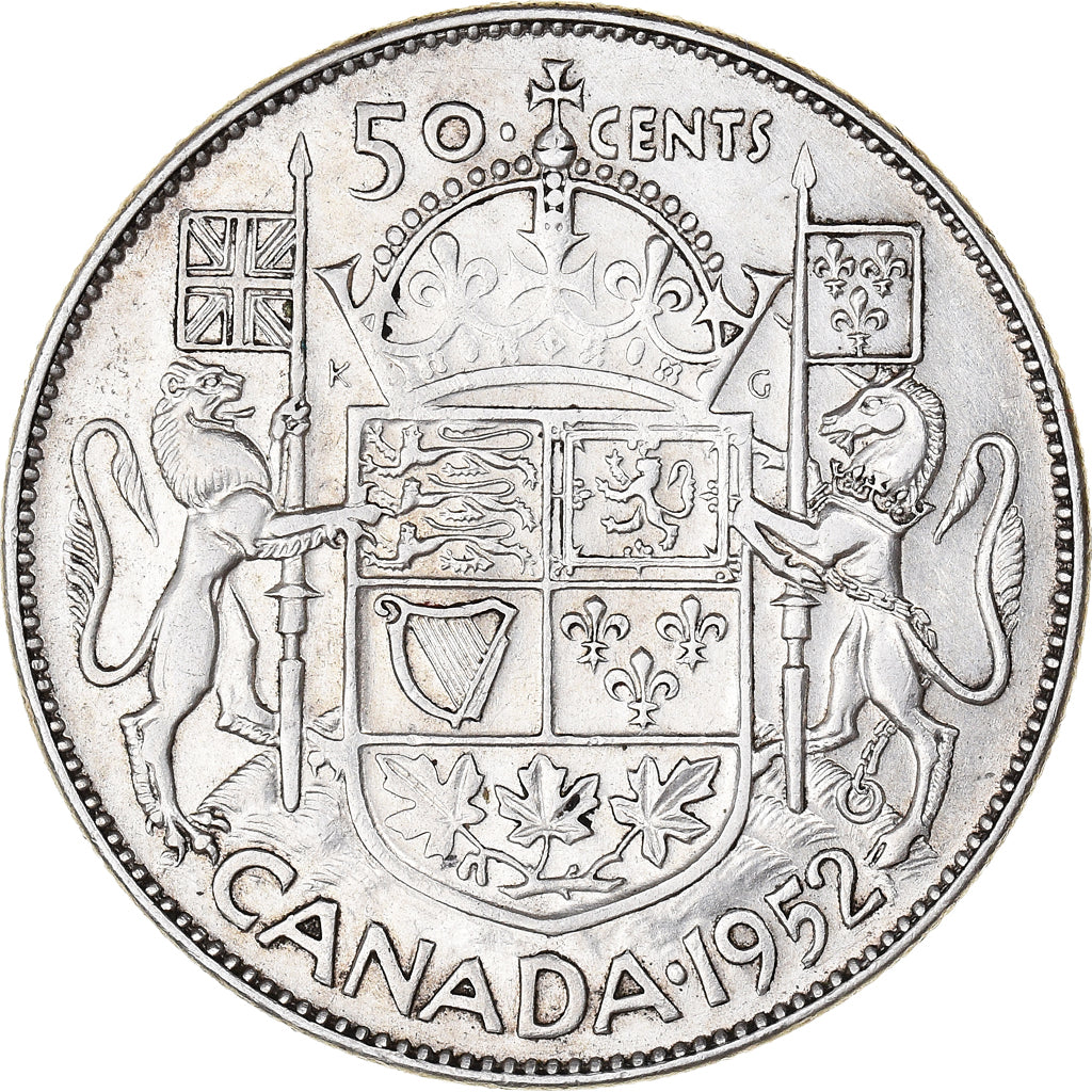 Coin, Canada, George VI, 50 Cents, 1952, Royal Canadian Mint, Ottawa, EF(40-45)
