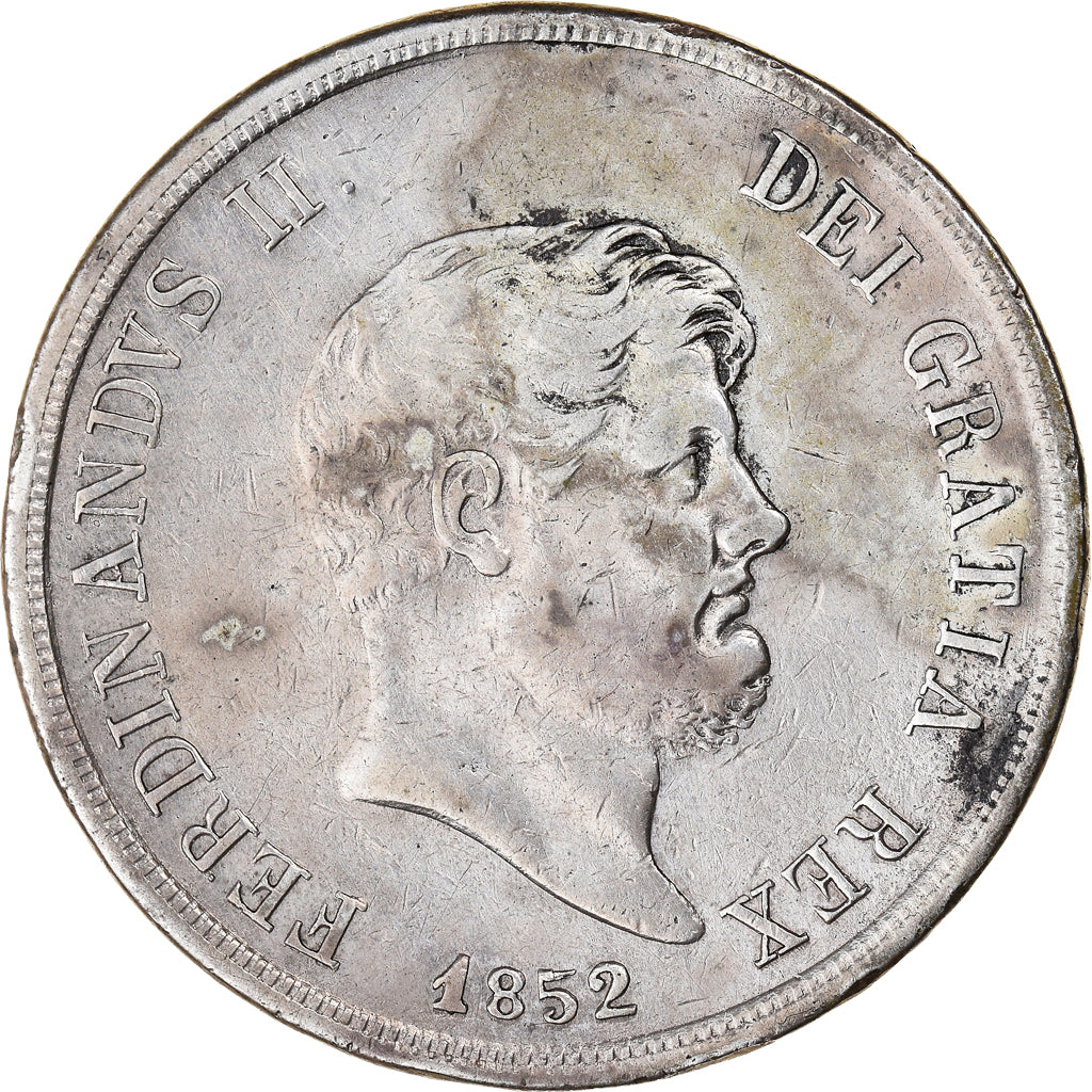 Monnaie, États italiens, NAPLES, Ferdinando II, 120 Grana, 1852, TTB, Argent
