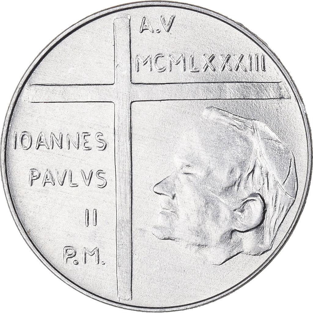 Moneda, CIUDAD DEL VATICANO, John Paul II, 10 Lire, 1983, Rome, FDC, Aluminio