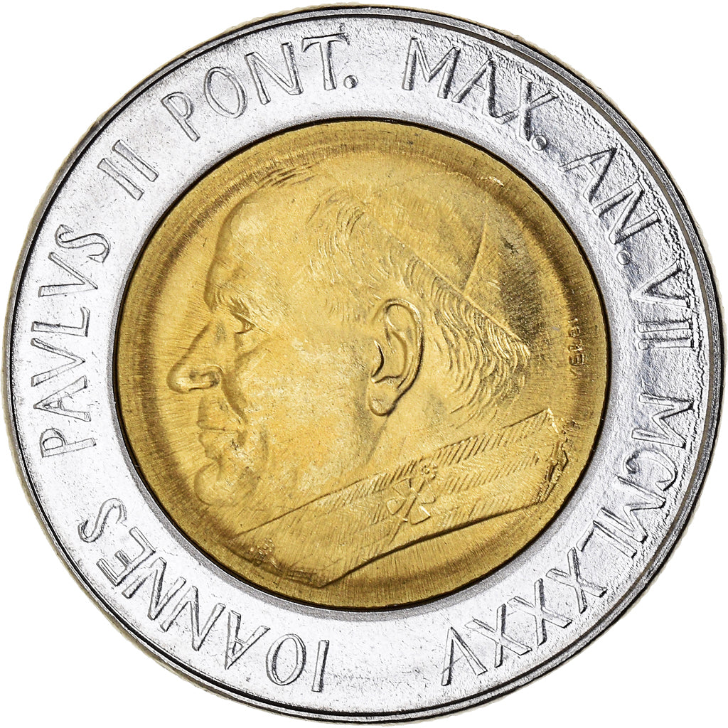 Coin, VATICAN CITY, John Paul II, 500 Lire, 1985, MS(65-70), Bi-Metallic, KM:190