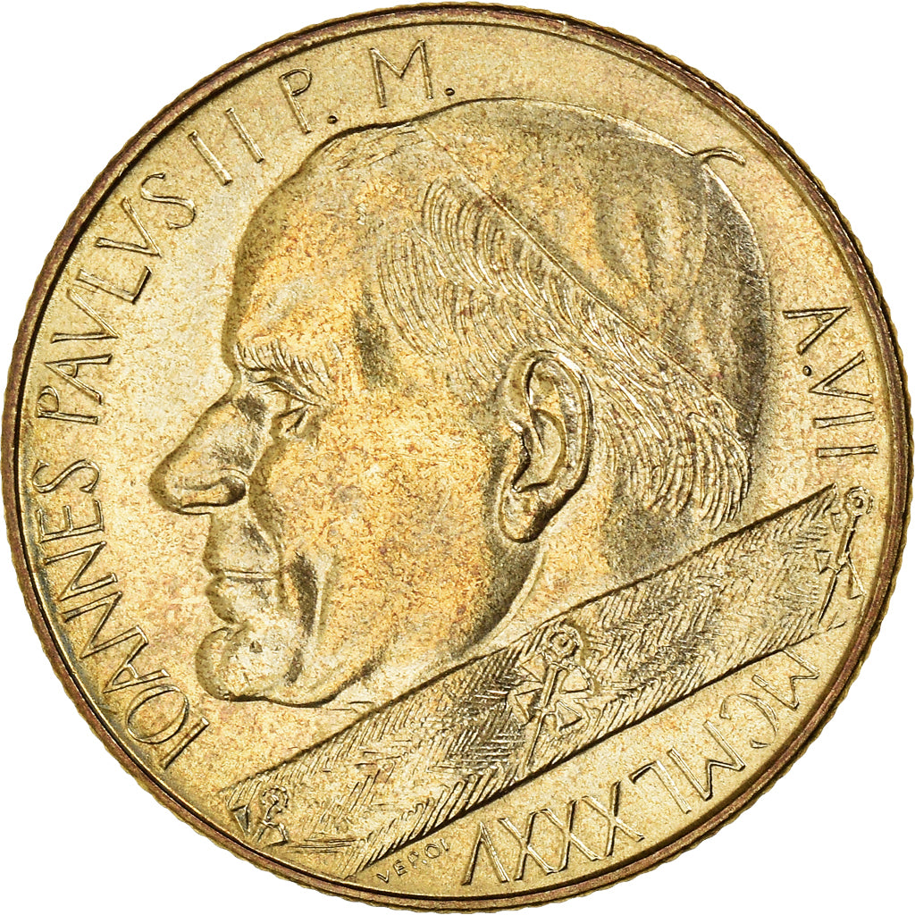 Coin, VATICAN CITY, John Paul II, 200 Lire, 1985, MS(65-70), Aluminum-Bronze