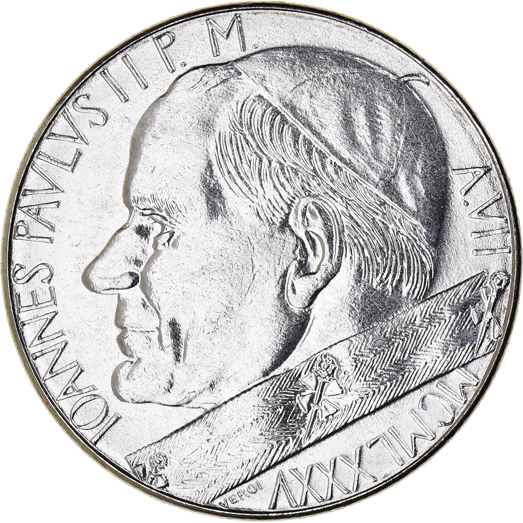 Coin, VATICAN CITY, John Paul II, 100 Lire, 1985, MS(65-70), Stainless Steel