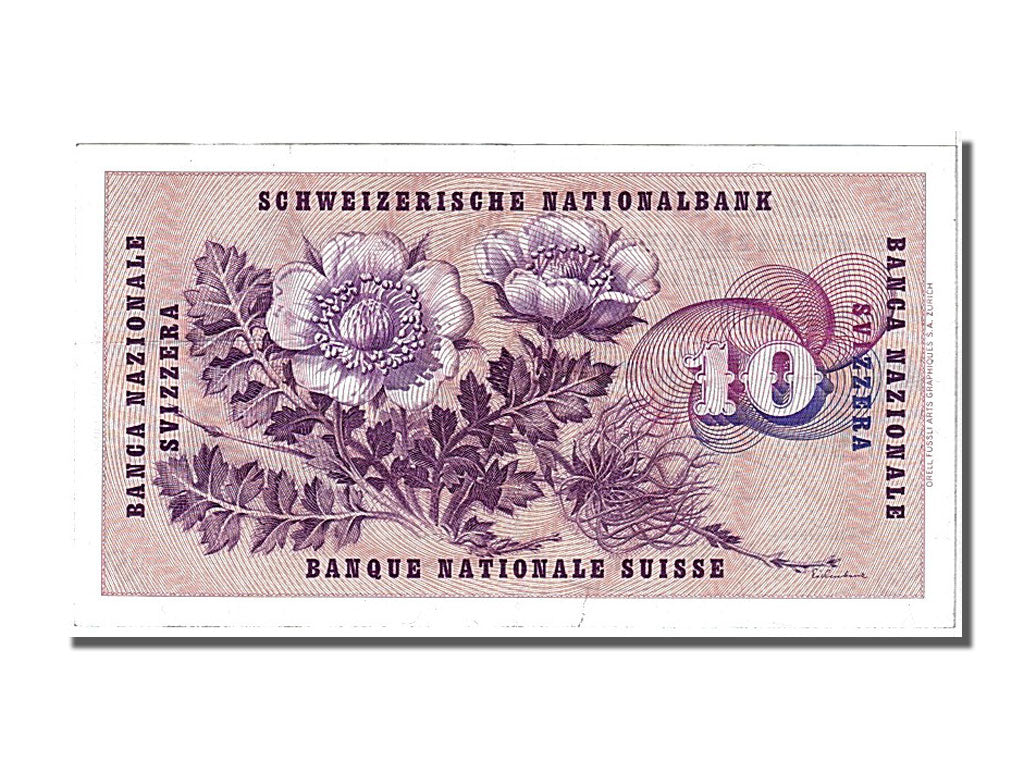 Switzerland, 10 Franken, 1968, KM #45n, 1968-05-15, EF(40-45), 53G