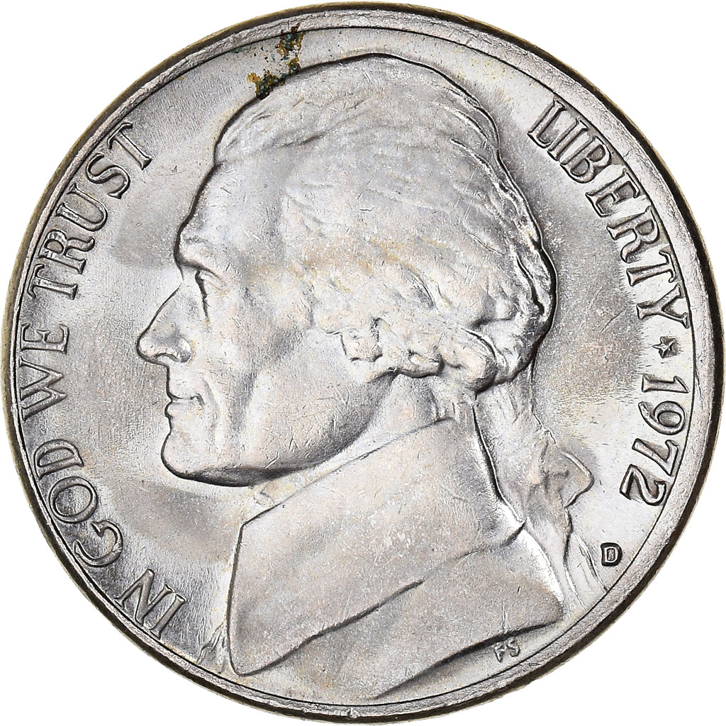 Monnaie, États-Unis, Jefferson Nickel, 5 Cents, 1972, U.S. Mint, Philadelphie