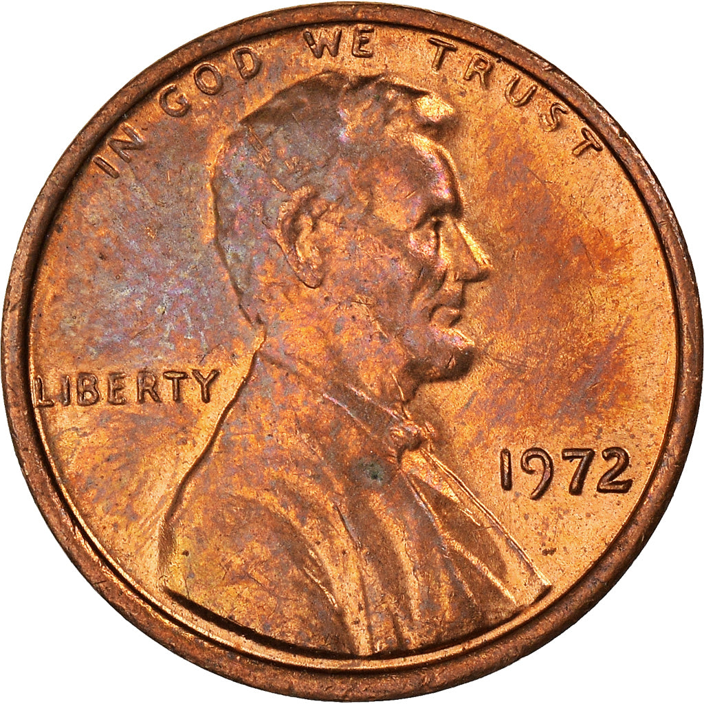Monnaie, États-Unis, Lincoln Cent, Cent, 1972, U.S. Mint, Philadelphie, TTB+