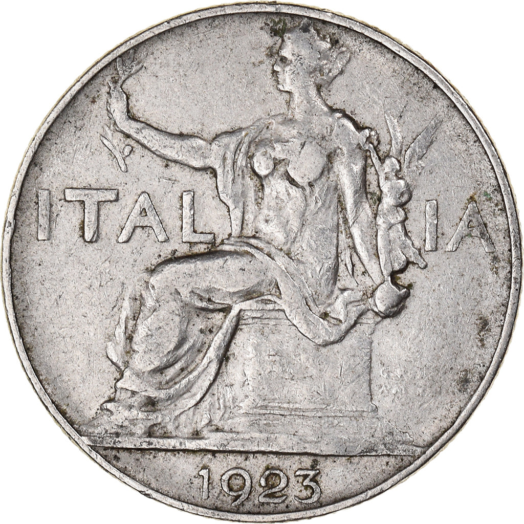 Moneta, Italia, Vittorio Emanuele III, Lira, 1923, Rome, MB, Nichel, KM:62