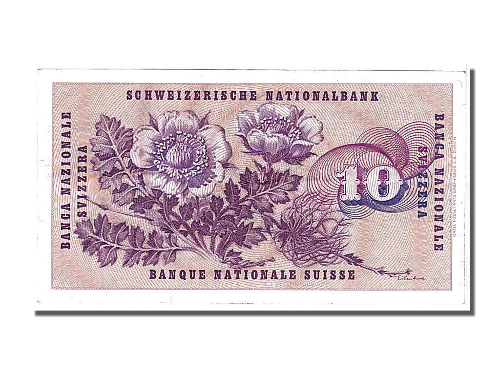 Banknote, Switzerland, 10 Franken, 1972, 1972-01-24, AU(55-58)