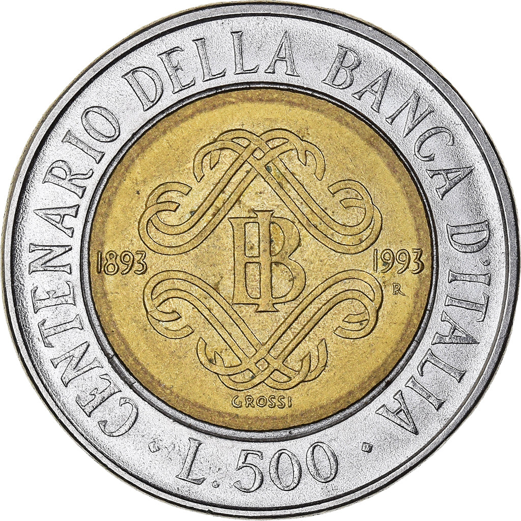 Coin, Italy, 500 Lire, 1993, Rome, VF(30-35), Bi-Metallic, KM:160