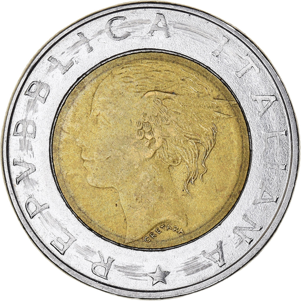 Coin, Italy, 500 Lire, 1993, Rome, VF(20-25), Bi-Metallic, KM:160