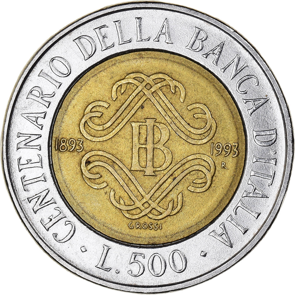 Coin, Italy, 500 Lire, 1993, Rome, VF(20-25), Bi-Metallic, KM:160