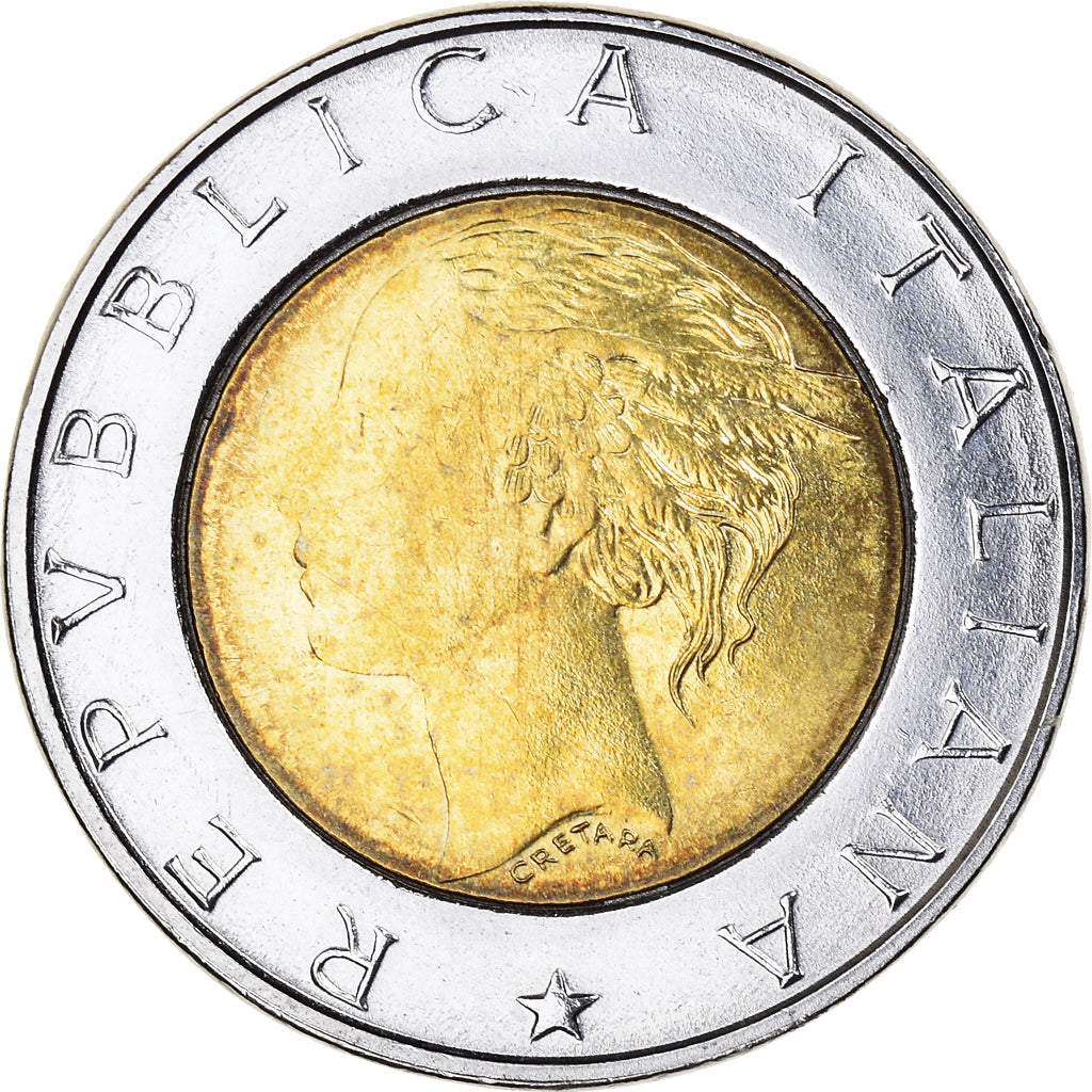 Coin, Italy, 500 Lire, 1999, Rome, EF(40-45), Bi-Metallic, KM:203