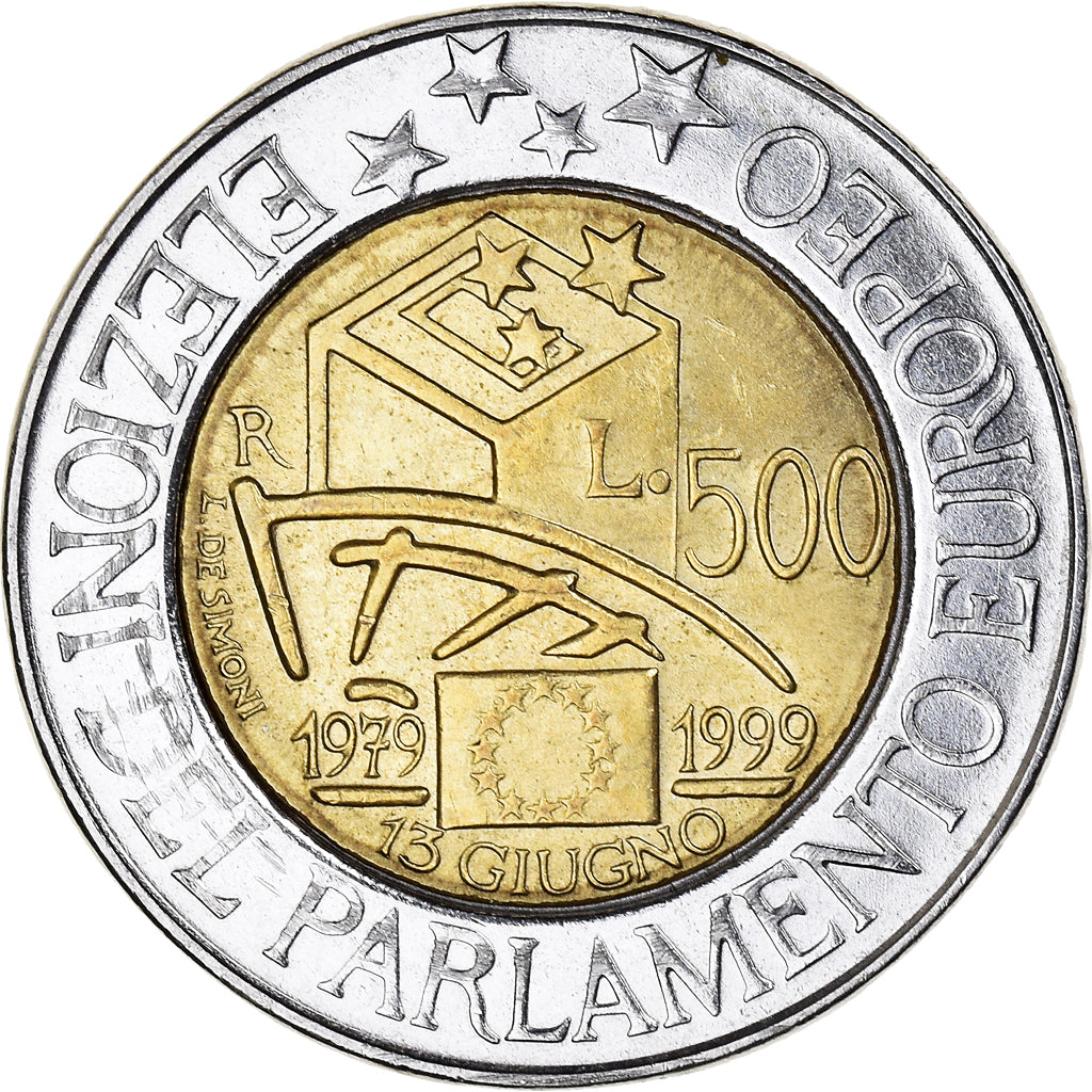 Moneta, Italia, 500 Lire, 1999, Rome, MB+, Bi-metallico, KM:203