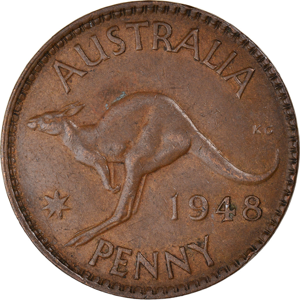 Moneta, Australia, George VI, Penny, 1948, Melbourne, BB, Bronzo, KM:36
